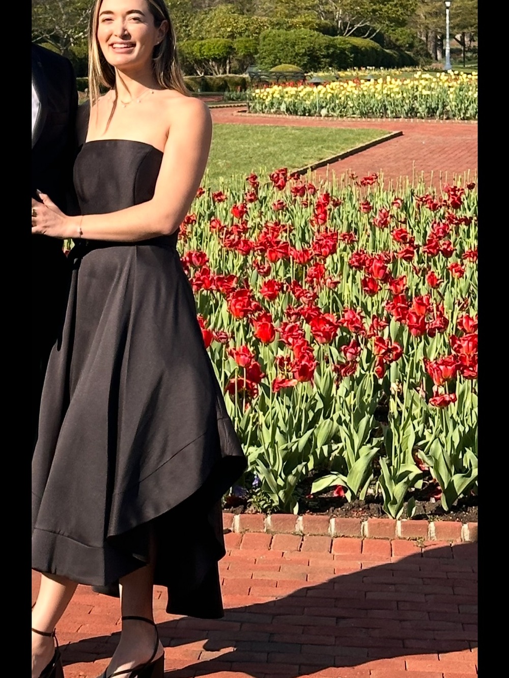 Aqua Strapless Black High-Low A-Line Dress